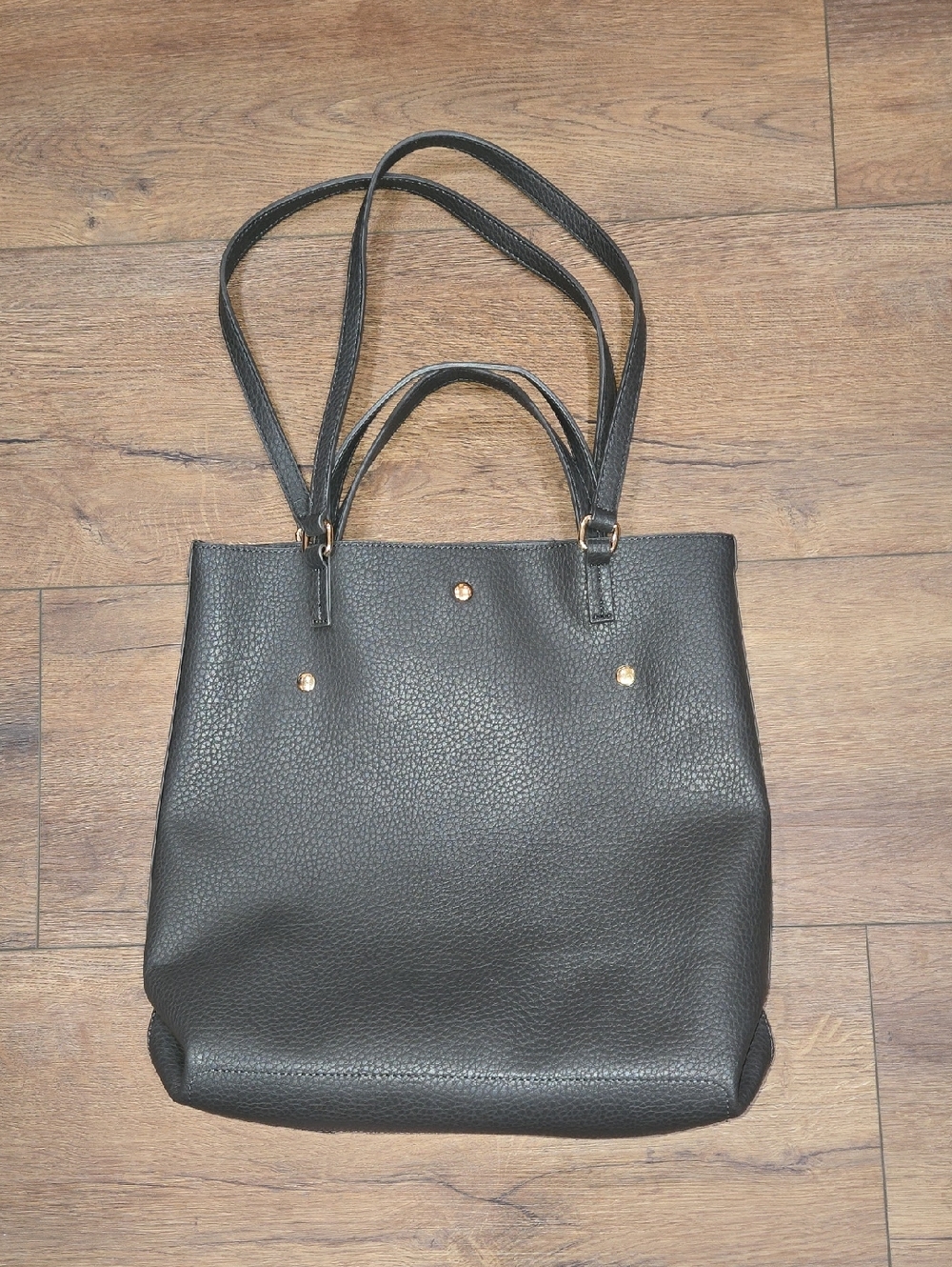 Montana West Black Pebbled Tote with Gold Accent Studs